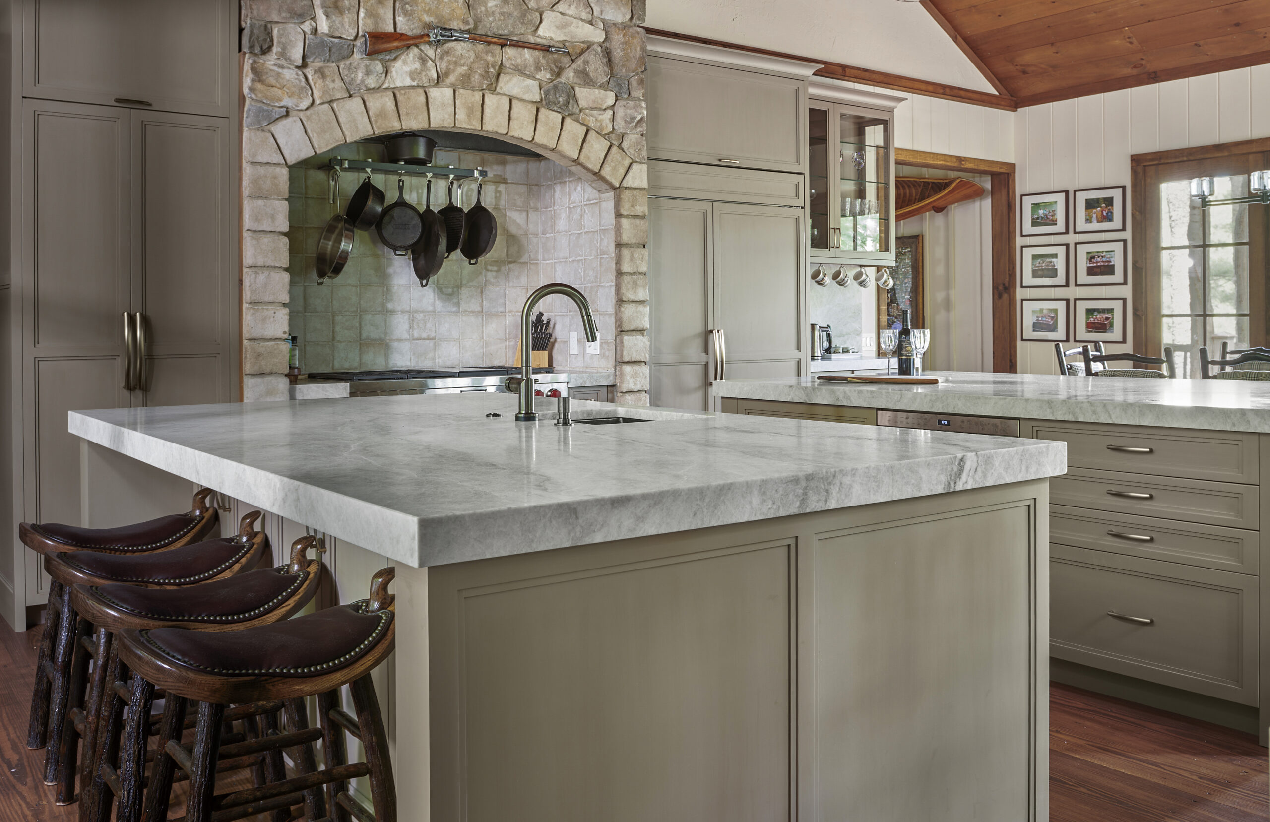 european mountain chic kitchen in this mountain home.
